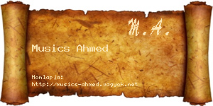 Musics Ahmed névjegykártya